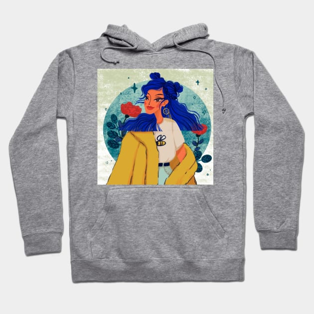 blue hair, don't care Hoodie by MAGLISHNIMA